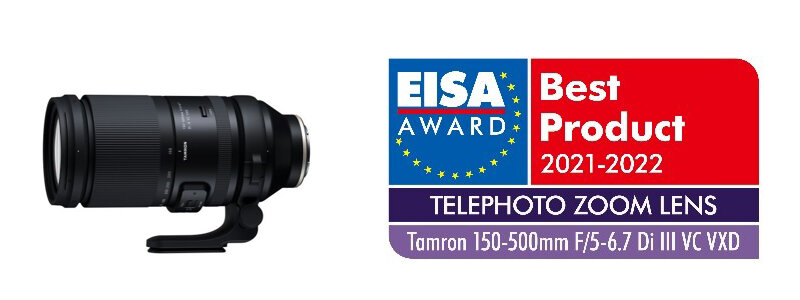 Produktbild Tamron 150-500mm F/5-6.7 Di III VC VXD (Modell A057) plus Logo EISA-Auszeichnung