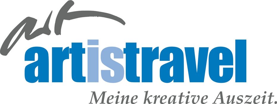 Logo artistravel mit Schriftzug Meine kreative Auszeit.