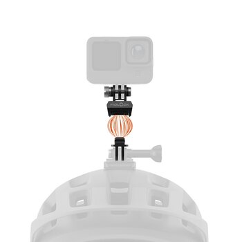 Schmatische Darstellung des PINCLIP action cam mount am Helm