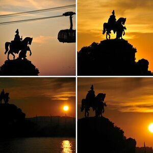 Deutsches Eck im Sonnenuntergang