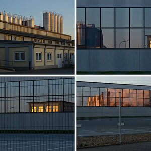sonnenuntergang im industriegebiet