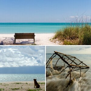 Strand und Landschaft