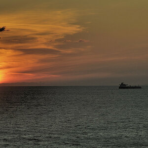 Sonnenuntergang im Mittelmeer, Höhe Tunis