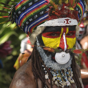 Hochlandkrieger auf dem Mount Hagen Festival