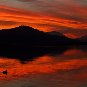 Abendrot am See