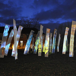 Lichtinstallation vor Schloss Dorenburg