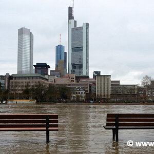 Frankfurter Skyline bei Hochwasser / Tag

Aufgenommen vom Museumsufer