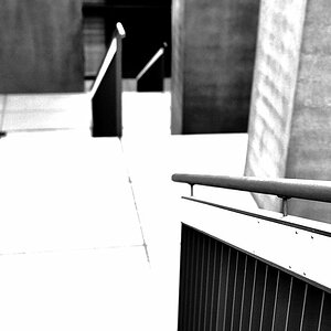 Berlin, Holocaust Mahnmal Treppe zum Info - Center