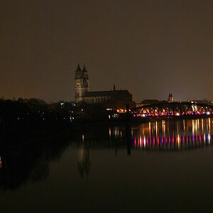 Blick von der Sternbrücke zur Hubbrücke und zum Dom