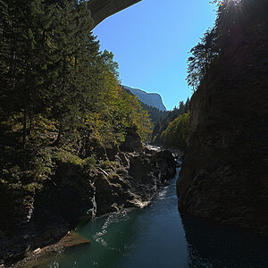 Via Mala - Blick von der Hängebrücke am südlichen Teil der Via Mala