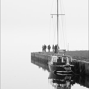 Boot am Steg sw2