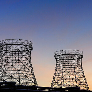 Kokerei Zollverein - weiße Seite im Abendlicht