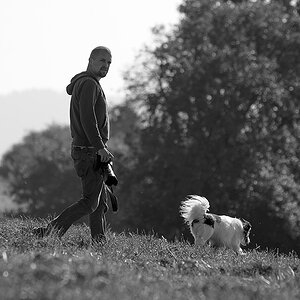 Mann mit Hund