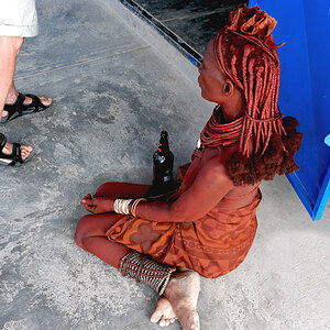Epupa local bar  himba waiting for alkohol