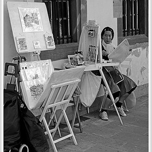 L'artiste in der Altstadt von Strasbourg (F)