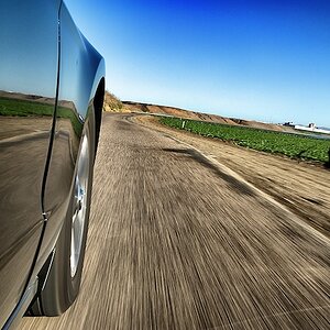 Blick aus dem Mustang