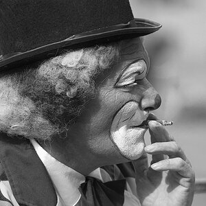 clown bw
