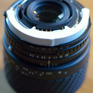 Sigma Makro 1:2.8/f=50mm Umbau 2
Angesetzter Chip mit Montagehilfe.