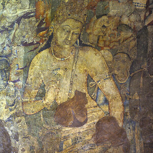 Buddha-Darstellung in den Ajanta-Höhlen, Aurangabad