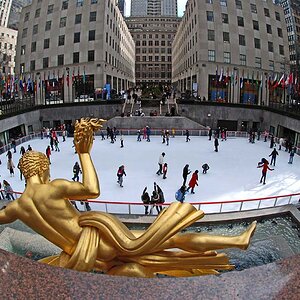 NYC Rockefeller Eisbahn Fisheye