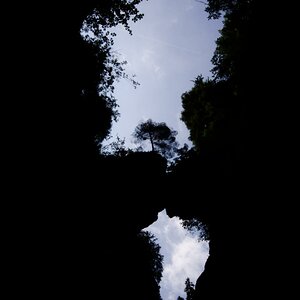Der Blick nach oben in der Breitachklamm.