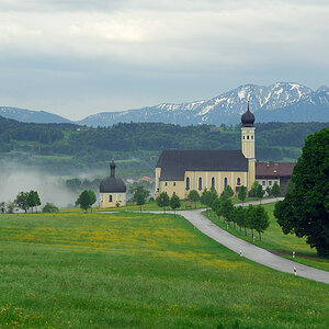 Wilparting am Irschenberg im späten Frühjahr am Morgen