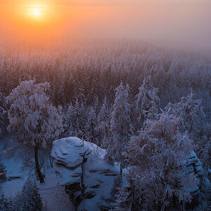 Sonnenuntergang im Fichtelgebirge