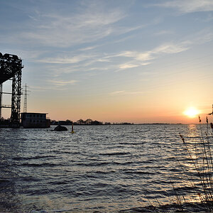Hubbruecke Karnin, Sunset