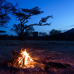 tansania serengeti camp lagerfeuer
