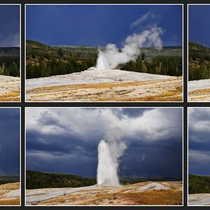 Phasen des Old Faithful im Yellowstone NP