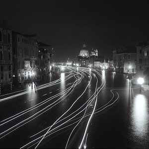 Lichterspuren auf dem Canal Grande Venedig 2015