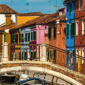 Brücke mit bunten Häusern Burano