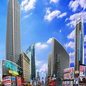 NYC Time Square Panorama aus 20 Bildern