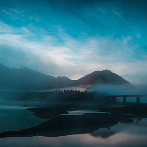 Nebelmorgen Sylvensteinbrücke