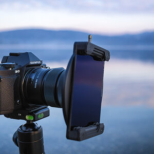 OMD E-M5 II mit Rollei Filterhalter 100mm Mark I und Zoomei ND1000