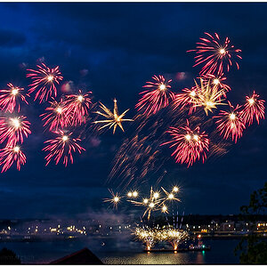 316 Kieler Woche 2017 - Abschluss-Feuerwerk über der Kieler Innenförde
