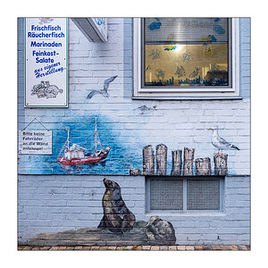 498 Fischgeschäft Wandgemälde
