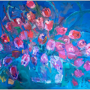 185 Wiebke Kühl: Rote Tulpen; 2021 (120 x 150 cm)