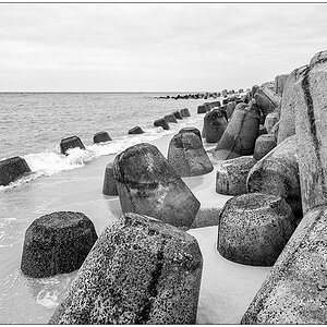 339 Sylt – Hörnum Odde Tetrapoden VI Schwarzweiß