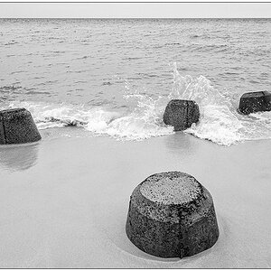 340 Sylt – Hörnum Odde Tetrapoden VII Schwarzweiß