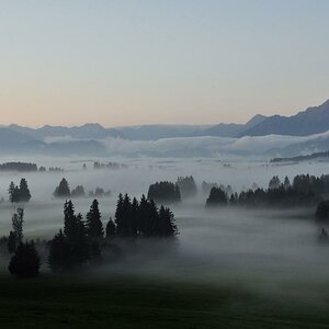 Königswinkel in Füssen - aufgenommen am frühen Morgen vom Cafe Panorama aus, das seinen Namen nicht zu Unrecht trägt.
