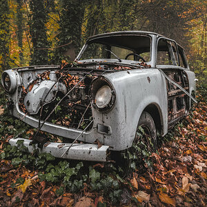 Abandoned Trabant in Autumn