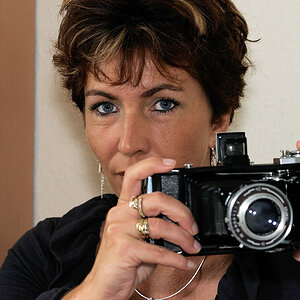 Young lady, old camera