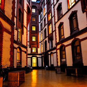 Innenhof in der Speicherstadt in Hamburg