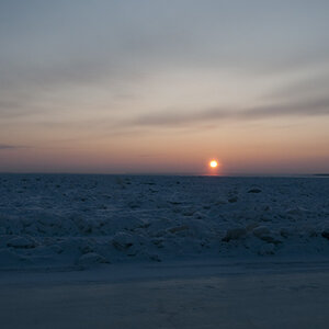 Sonnenuntergang auf der Lena
