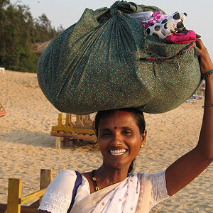 Beach trader at Calangute Beach (Goa)