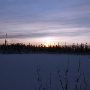 Sonnenuntergang in Jakutien