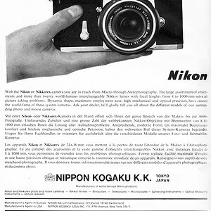Nikon F Werbung 1964 1
