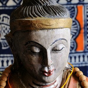 Buddha (2) [Kopf] - Myanmar, Holz, handgeschnitzt, bemalt - ca. 1970