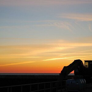 Helgoland, Dünenhafen, Baumaschinenromantik